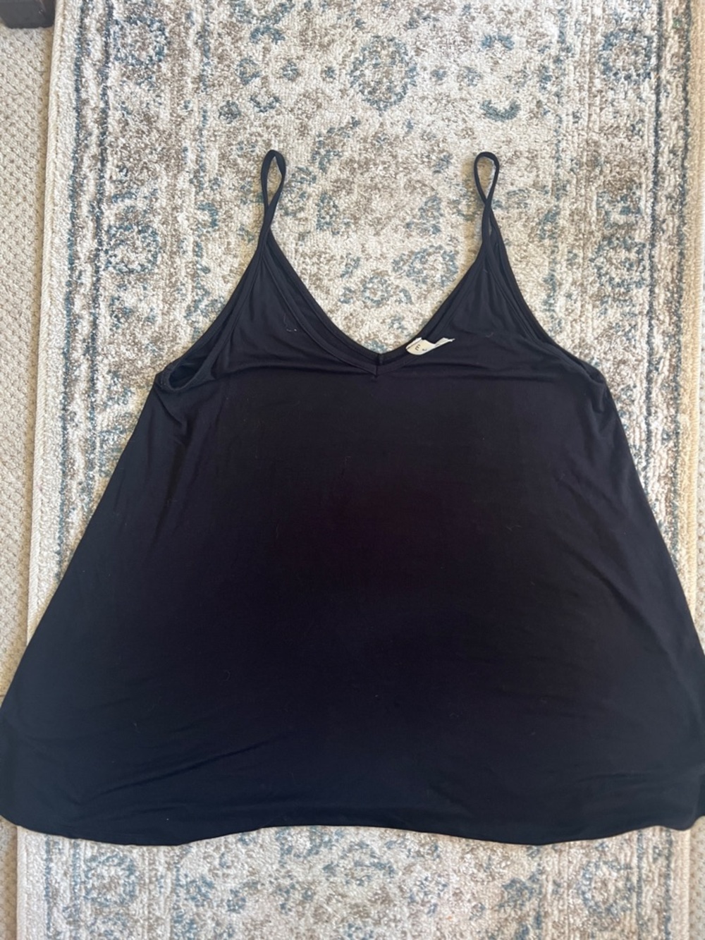 Black Women's V-Neck Spaghetti Strap Tank Top